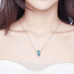 925スターリングシルバーヨーロピアンビーズ  ランプワークと  人魚とロンデル  アンティークシルバー  ターコイズ  18x15mm&nbsp;HJEW-FF0012-15
