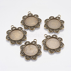 Colgante de estilo tibetano cabochon ajustes&nbsp;LS-TIBE-A21387-AB-FF