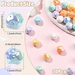 30 шт. непрозрачные акриловые бусины с УФ-покрытием&nbsp;OACR-YW0004-20