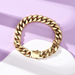 Браслеты-цепочки из кубинской нержавеющей стали 304 для унисекс BJEW-K283-01C-G