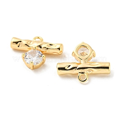 Breloques en laiton avec zircone cubique de micro pave&nbsp;KK-Q809-13G