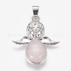 Природного розового кварца подвески G-G651-E05