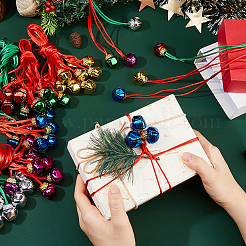 60 шт. 6-х цветные железные колокольчики подвесные украшения&nbsp;AJEW-ME0002-50