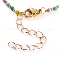 304 нержавеющая сталь эмалированные цепи панцирного плетения браслеты изготовление AJEW-JB00888-01