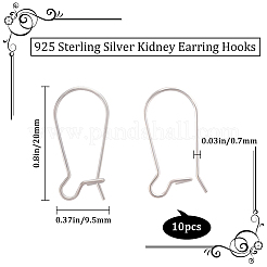 10 шт. 925 серьги-кольца из стерлингового серебра STER-BBC0001-81