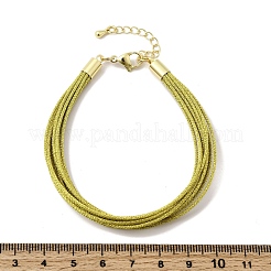 Bracelet en cordon tressé métallique multibrins en polyester pour la fabrication de bracelets&nbsp;BJEW-H642-02G-07