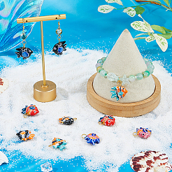 10 шт. 5-х цветные фарфоровые подвески в виде рыбок. с железной фурнитурой.&nbsp;PALLOY-HS00025