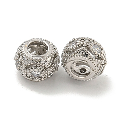 Реечное покрытие латунь микро паве прозрачный кубический цирконий европейские бусины KK-L215-302P