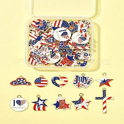 60 шт. 15 стиля эмалевые подвески из сплава ко Дню независимости&nbsp;FIND-FS0004-41