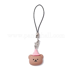 Ремешки для мобильных телефонов из медведя/кошки/еды/облачной смолы HJEW-JM01597