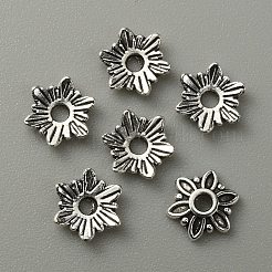 Тибетский стиль сплава шарик крышка FIND-CJC0004-41AS-03