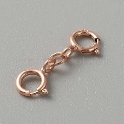 925 двойная пружинная кольцевая застежка из стерлингового серебра&nbsp;STER-WH0001-17RG