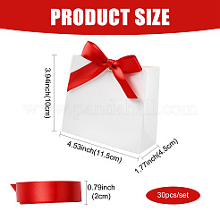 Scatole di caramelle per matrimonio in cartone bianco con nastro&nbsp;CON-FZC0002-002D