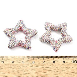 Звездообразные полимерные глиняные бусины со стразами&nbsp;CLAY-NH0001-06G