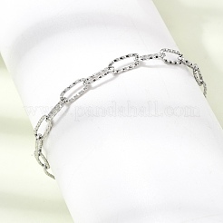 Bracciali a catena testurizzata a graffetta in acciaio inossidabile 304 da 4 mm per uomo e donna&nbsp;SA-CBAB767-08P
