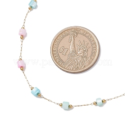 Ожерелья из натуральных ракушек и звеньев цепи из нержавеющей стали 304&nbsp;NJEW-JN05452