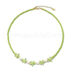 2 collier de perles synthétiques turquoise et naturelles&nbsp;NJEW-JN06130-03