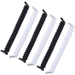6 par de cordones de poliéster rizados de 2 colores sin atar&nbsp;AJEW-CP0010-32A