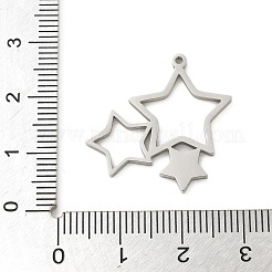 ステンレスペンダント201個  ステンレス鋼色  スター  14.5x15.5x1.5mm  穴：1.2mm&nbsp;STAS-R133-01P-06
