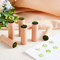 6 шт. 6 стиля круглые деревянные традиционные китайские штампы в виде лунных пряников AJEW-OC0004-20