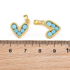 Breloques en laiton serties de micro-pavés de zircon cubique bleu ciel&nbsp;CU-CBAA571-07G