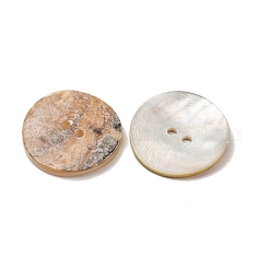 Boutons 2 trou en nacre akoya naturelle&nbsp;SH-CBA1323-01A