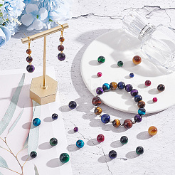 40 шт. 4 размера натуральных бусин тигрового глаза G-AR0005-07