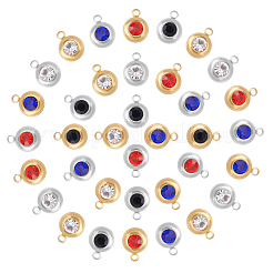 32 шт. 8-цветные подвески со стразами из нержавеющей стали 304 STAS-UN0023-86