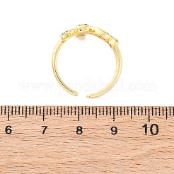 Латунные кольца-манжеты с микропаве и прозрачным цирконием для женщин RJEW-U047-08G