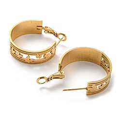 Полые серьги-кольца из нержавеющей стали 304 с ионным покрытием (IP) EJEW-D083-07G