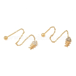 Pendientes de acero inoxidable 304 con rhinestone para mujer&nbsp;SA-CBA44F8-03G