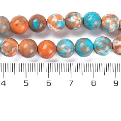ナチュラルインペリアルジャスパービーズ連売り  染め  ラウンド  ダークオレンジ  8.5~9mm  穴：1.2~1.3mm  約49個/連  15.75~15.94''（40~40.5センチメートル）&nbsp;G-B083-A01-01