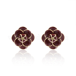 Серьги-гвоздики в виде цветка из латуни EJEW-A121-20G