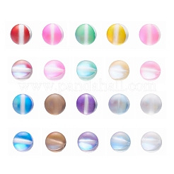 50 шт. 10 цвета синтетические бусины из лунного камня G-YW0001-07