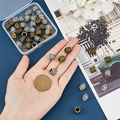 2 набор 2-х цветных европейских бусин из сплава FIND-HY0003-11