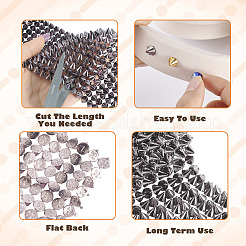 1 ярд 12-рядный смоляной шип-конус с плоской задней частью в стиле панк-рок&nbsp;FIND-TA0006-73A