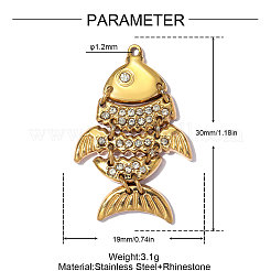 Acciaio inossidabile 304 con pendenti in strass di cristallo&nbsp;RB-OY001-18G