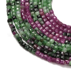 Натуральный рубин в цоизита бусин пряди G-L634-D08-2.5x2.5mm