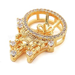 Подвеска из латуни с микропаве и кубическим цирконием в виде замка KK-L217-002G