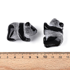Декоративные панды из натурального обсидиана&nbsp;G-T144-81A