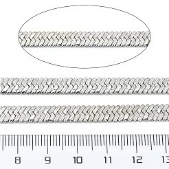 変色しにくい304ステンレススチールのヘリンボーンチェーン  ハンダ付け  スプールで  ステンレス鋼色  6x1mm&nbsp;CHS-E030-03P