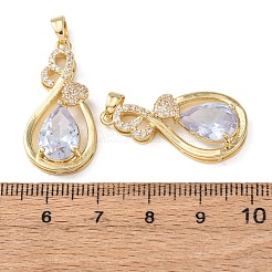 Pendentifs avec zircon cubiques à micro-pavés en laiton&nbsp;KK-Z141-01G-01A