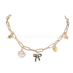 Ожерелья из нержавеющей стали 304 с имитацией груши из АБС-пластика&nbsp;NJEW-JN04843