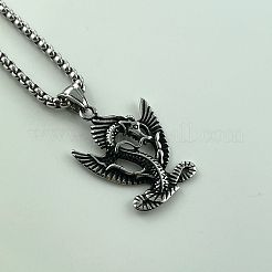Винтажные панк-ожерелья с подвеской в виде дракона из нержавеющей стали 304 для мужчин NN6351
