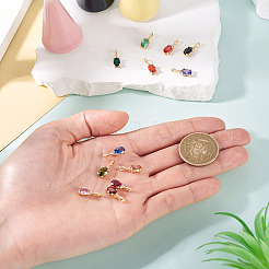 11 шт. 11 цвета латунные подвески с микропаве и кубическим цирконием KK-TA0001-97