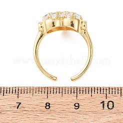 Messing Micro Pave Zirkonia Manschette offene Ringe&nbsp;RJEW-C153-02G