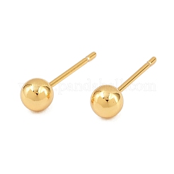 Круглые серьги-гвоздики из латуни&nbsp;EJEW-C171-01B-G