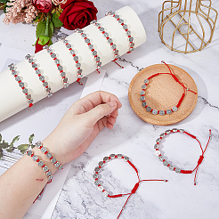 12 шт. браслет из сплава овальной формы с бусинами Святого Бенедикта и крестом&nbsp;BJEW-DC0001-21B