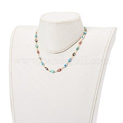 Ensemble de chaînes porte-câbles en laiton émaillé mauvais œil fait à la main&nbsp;SJEW-JS01179