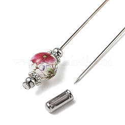 10 Stück handgefertigte Porzellanbrosche mit Blumenmuster&nbsp;JEWB-CP00006